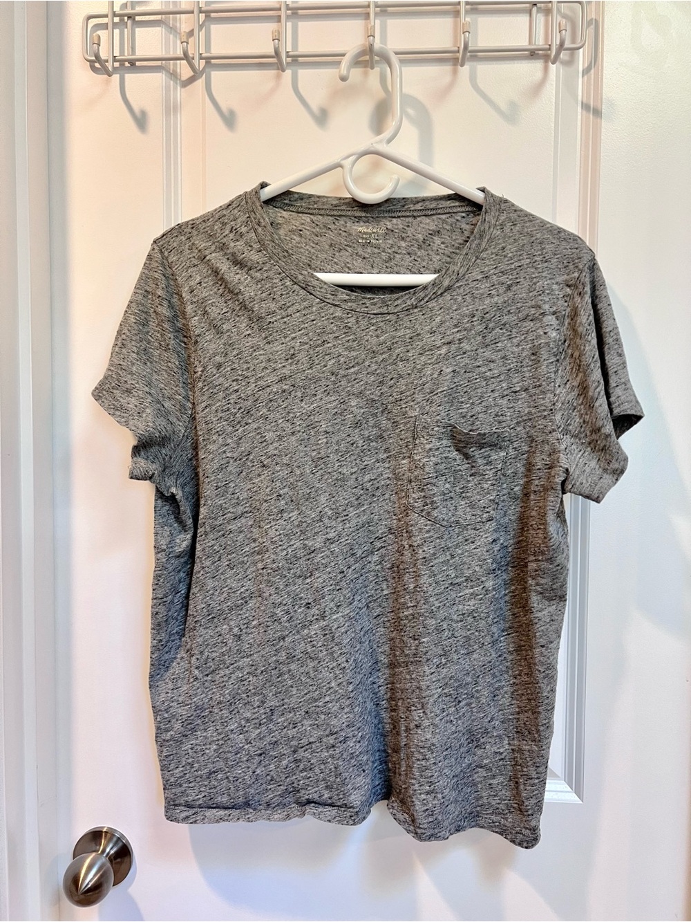 Madewell Heather Gray Short Sleeve Pocket Tee XL 100% Cotton